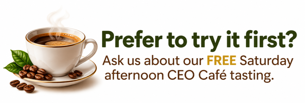 ceo café saturday tasting banner